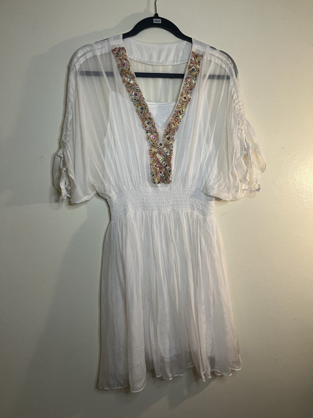 PORTS DRESS SIZE L WOMENS SHEER BUILT IN TANK AND SLIP+